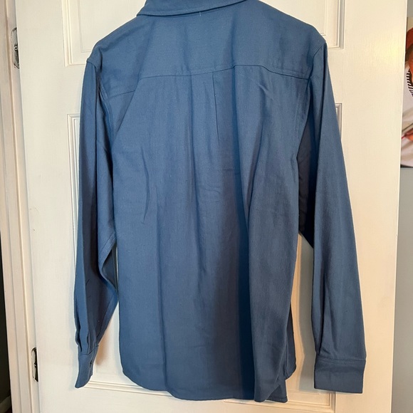 NWT Smiths Work Wear Blue Easy Fit Button Down Medium - Picture 3 of 4